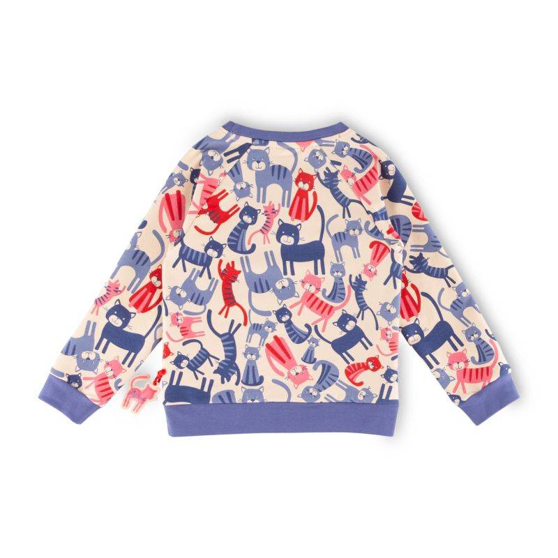 Sigikid Kinder Sweatshirt, bunter Katzen-Print Sonderangebot