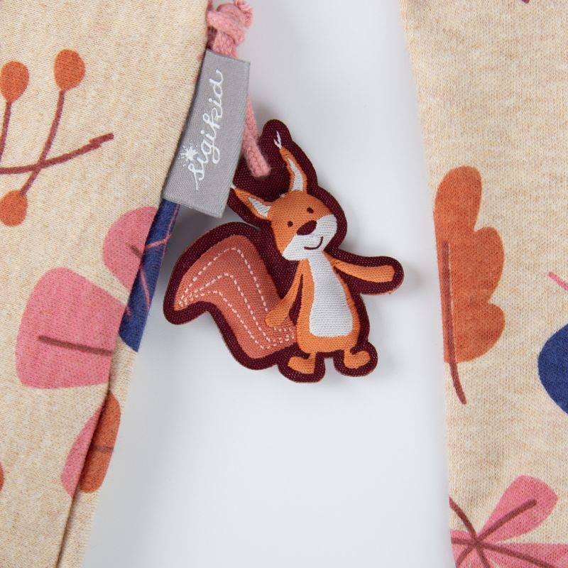 Sigikid Kinder Kleid, beige mit buntem Blätterprint Rabatt