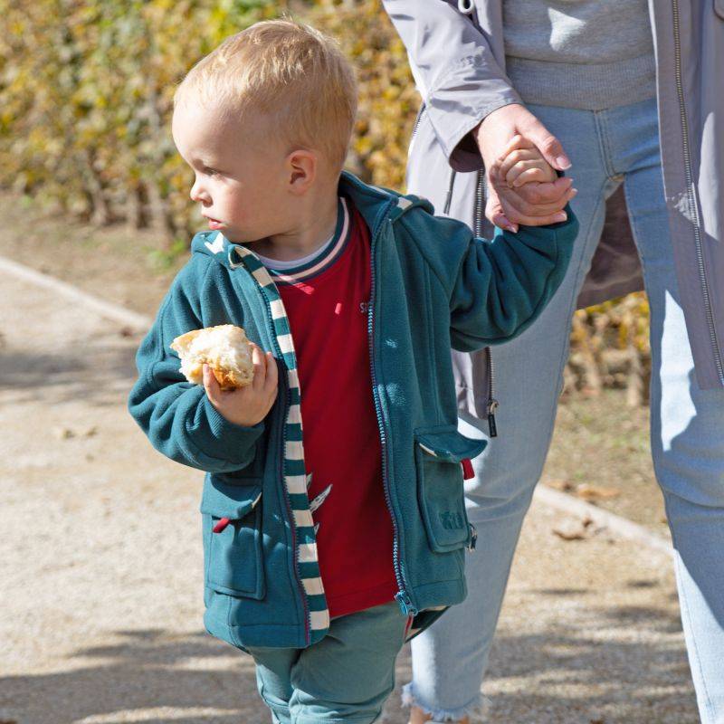 Sigikid Kinder Fleecejacke mit Kapuze Dino World, grün Flash Sale
