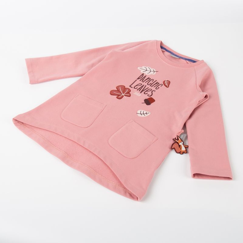 Sigikid Kinder Sweatkleid Dancing Leaves in Rosa Begrenztes Angebot