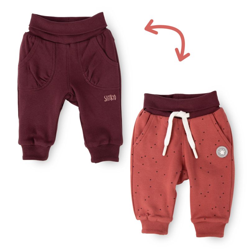 Sigikid Baby Wendehose rotbraun mit Pünktchen oder dunkelrot Preisnachlass