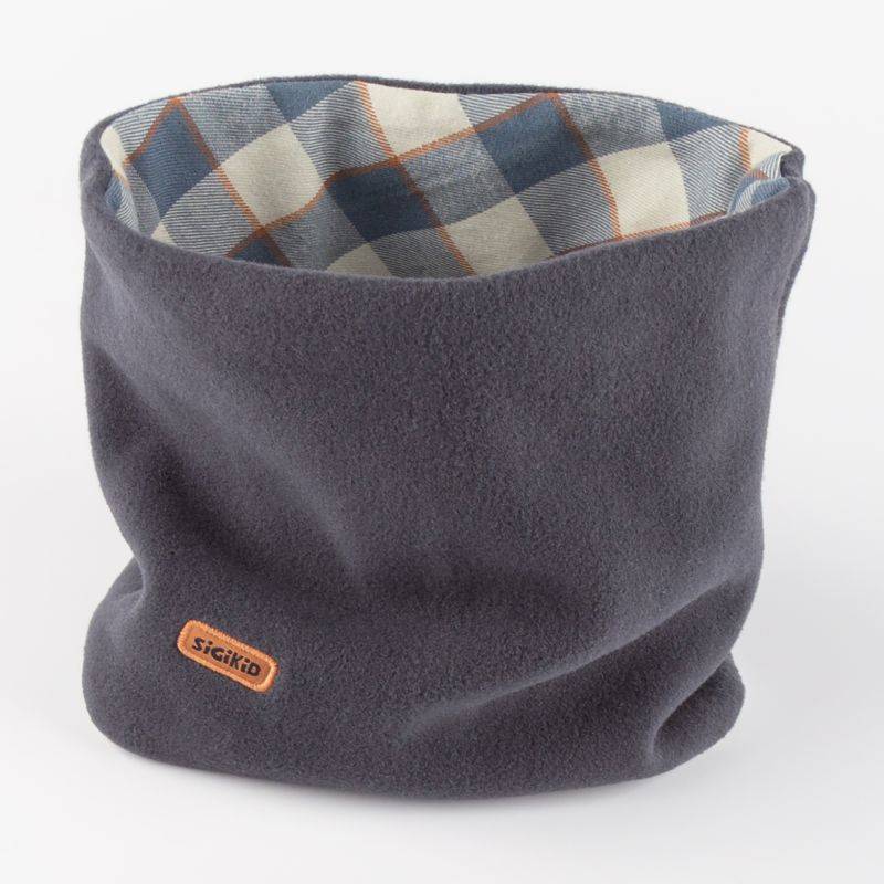 Sigikid Kinder Fleece Loopschal, grau oder blau-weiß kariert Heißer Verkauf