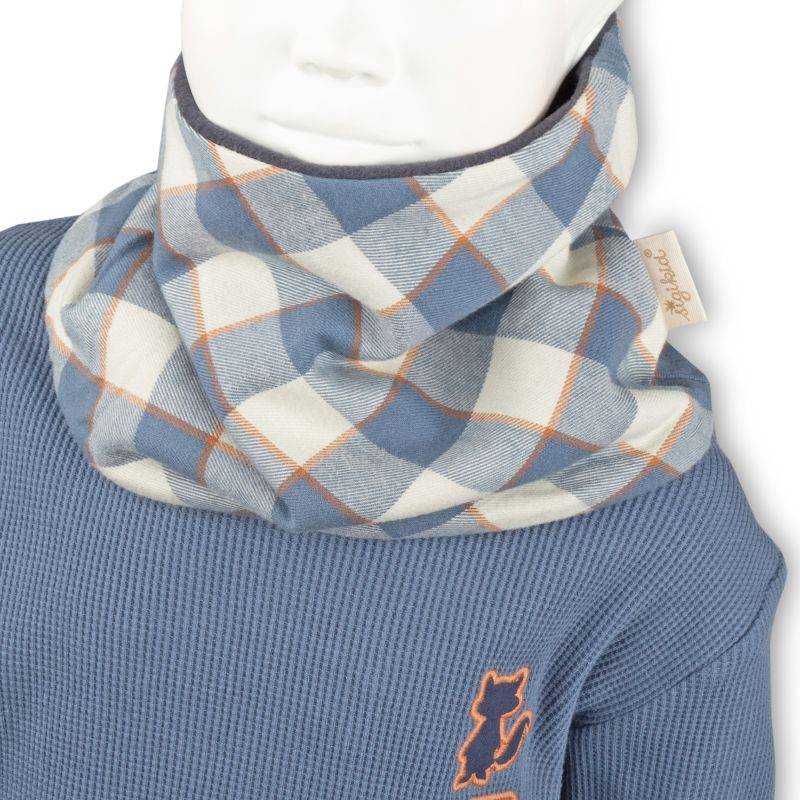 Sigikid Kinder Fleece Loopschal, grau oder blau-weiß kariert Heißer Verkauf