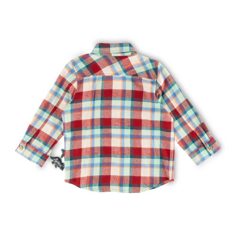 Sigikid Kinder Langarm Karo-Flanellhemd, rot-blau Top Angebot