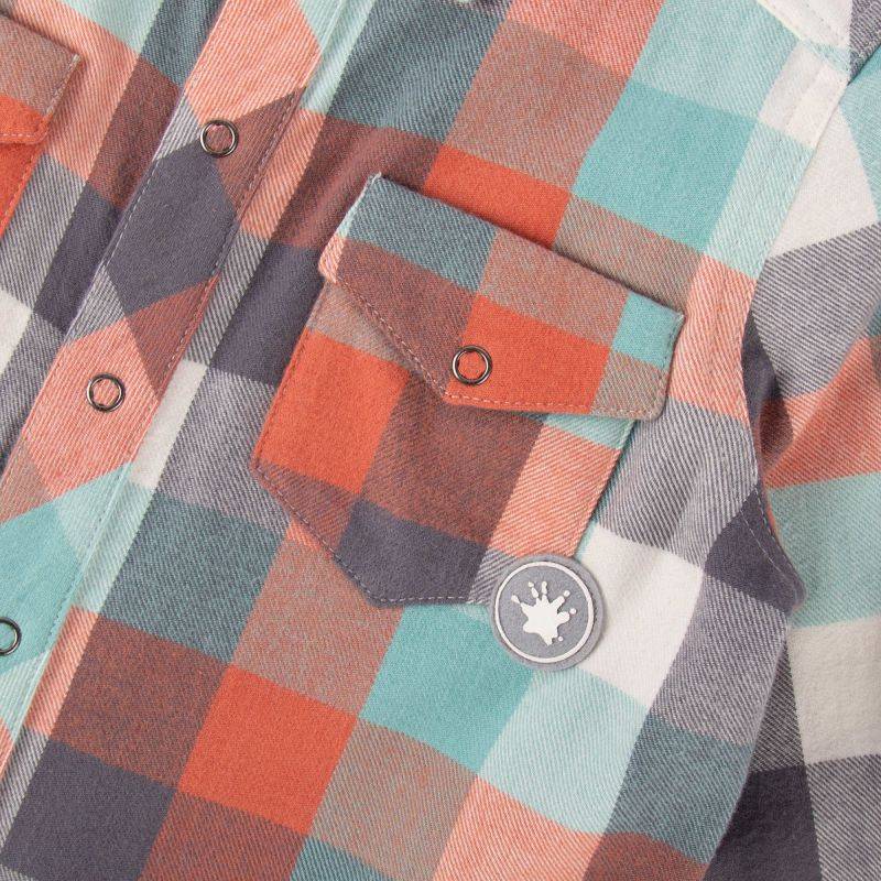 Sigikid Kinder Karo Flanellhemd orange, grau und türkis Exklusive Angebote