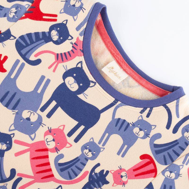 Sigikid Kinder Sweatkleid mit buntem Katzenprint Blitzangebot