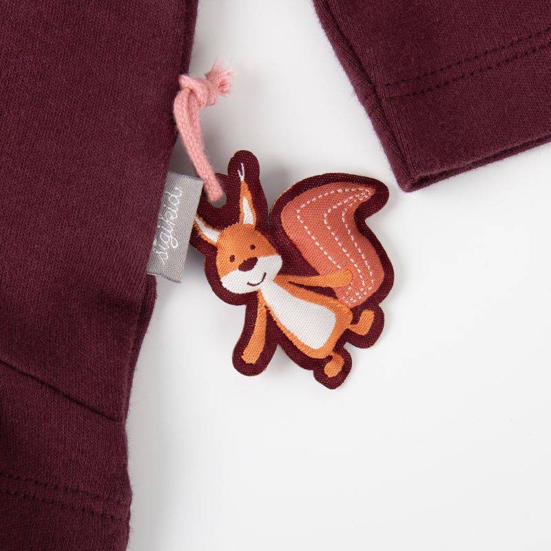 Sigikid Baby Longshirt mit Eichhörnchen Motiv, dunkelrot Große Rabatte