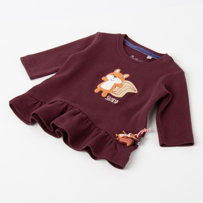 Sigikid Baby Longshirt mit Eichhörnchen Motiv, dunkelrot Große Rabatte