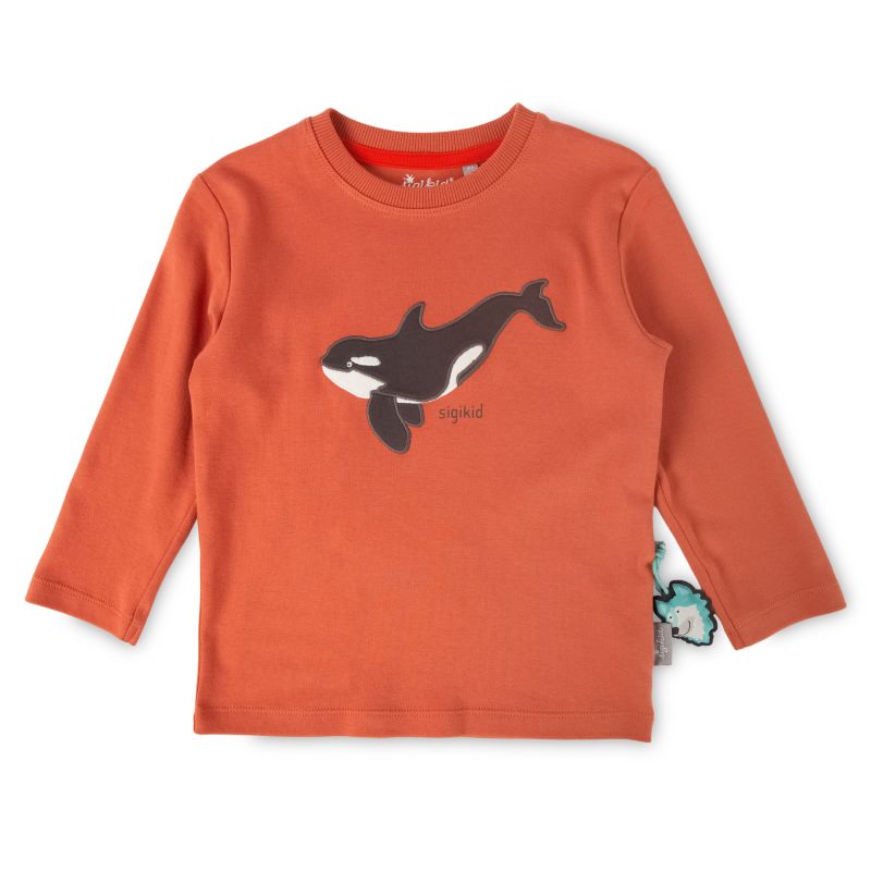 Sigikid Kinder Langarmshirt mit Wal Motiv, orange Neuheiten