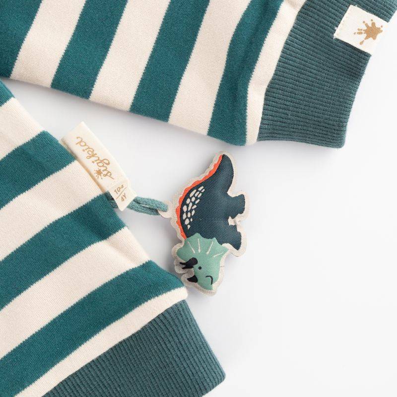 Sigikid Kinder Wendeshirt Dino, dunkelrot oder grün gestreift VIP-Rabatte