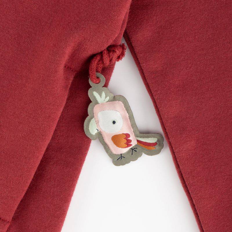 Sigikid Kinder Sweatkleid mit Kapuze und Stickmotiv Blumen, dunkelrot Letzte 3 Tage