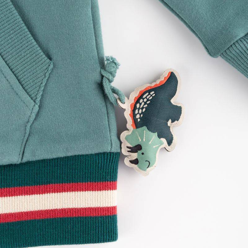 Sigikid Kinder Sweatjacke mit Dino Motiv, grün Letzte 2 Tage