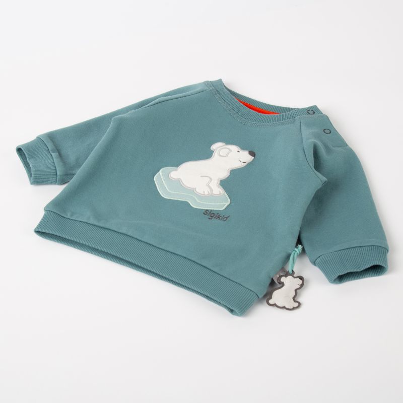 Sigikid Baby Sweatshirt mit Eisbär Motiv, türkis Letzter Tag
