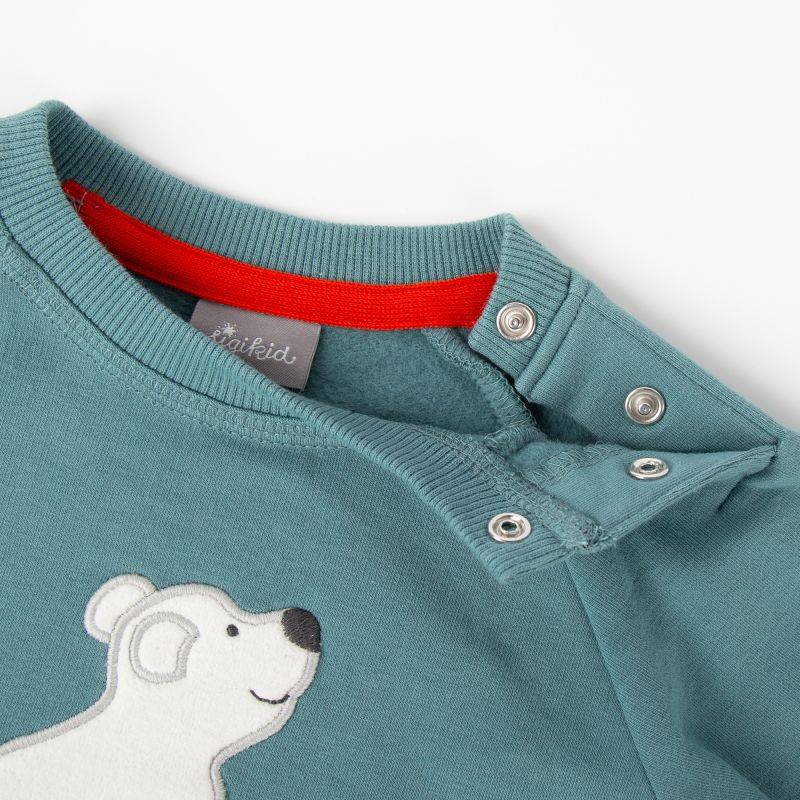 Sigikid Baby Sweatshirt mit Eisbär Motiv, türkis Letzter Tag