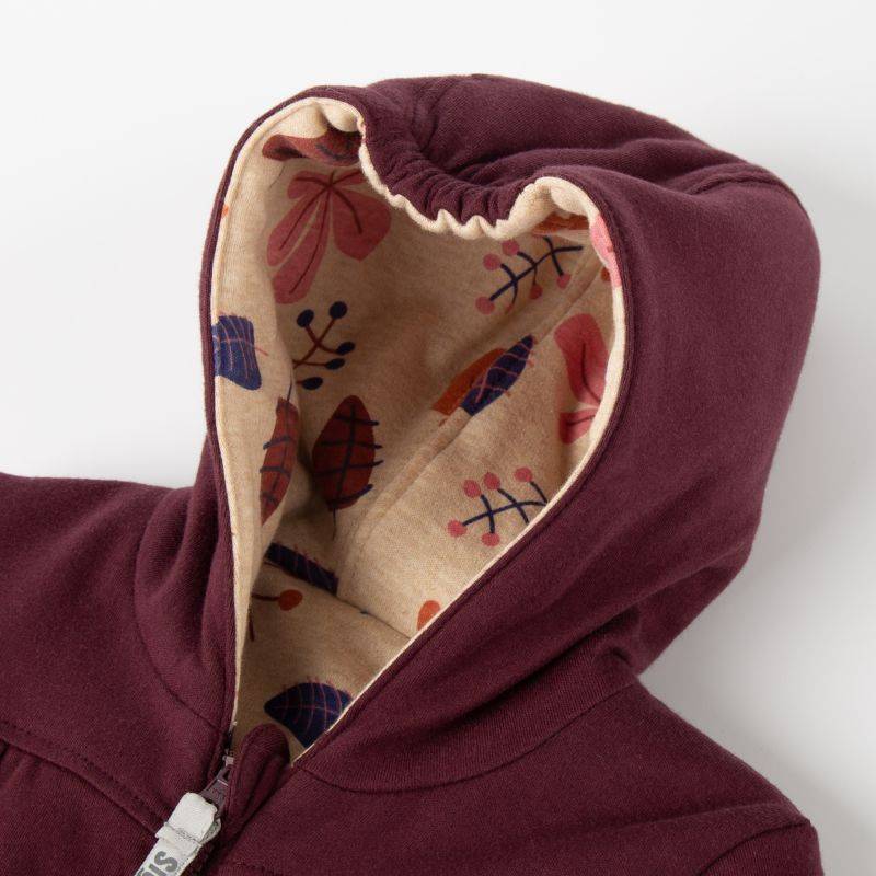 Sigikid Baby Wendejacke dunkelrot/bunter Herbstprint Bis zu 50% Rabatt
