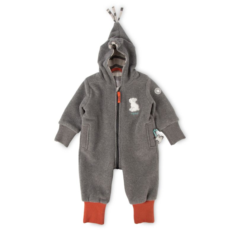 Sigikid Baby Fleeceoverall mit Eisbär Motiv, graumeliert