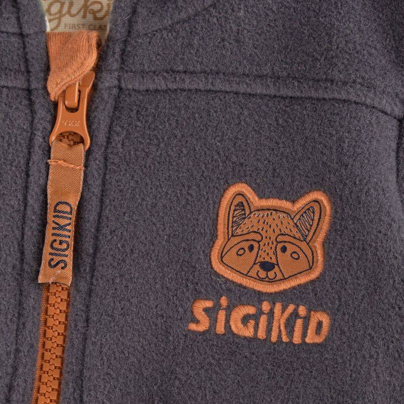 Sigikid Baby Fleeceoverall mit Bären Motiv, dunkelgrau Vierteljährliche Förderung