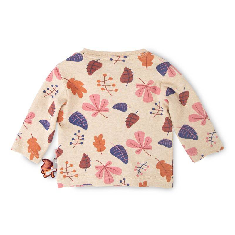 Sigikid Baby Langarmshirt beige mit Herbstprint Im Verkauf