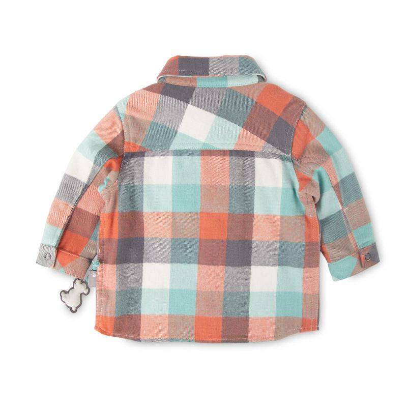 Sigikid Baby Karo Flanellhemd, orange und türkis Rabatte dieses Monats