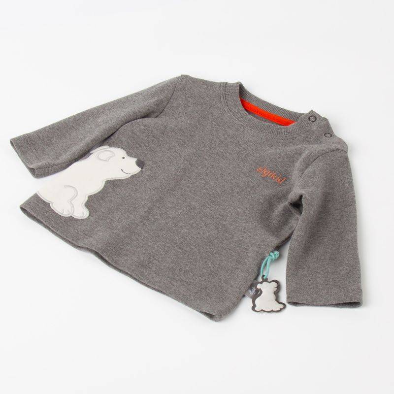 Sigikid Baby Langarmshirt mit Eisbär Motiv, graumeliert Hotsell