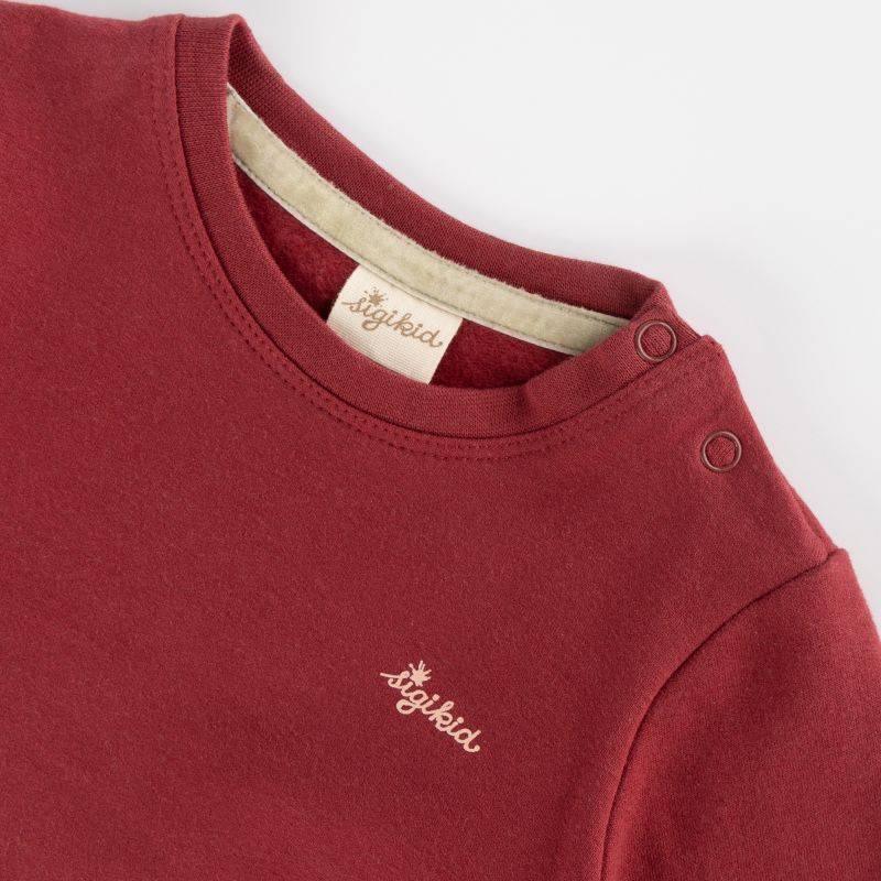 Sigikid Baby Sweat Longshirt mit Stickmotiv Blumen, dunkelrot Günstiger Verkauf