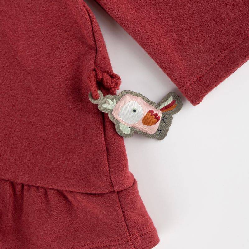 Sigikid Baby Sweat Longshirt mit Stickmotiv Blumen, dunkelrot Günstiger Verkauf