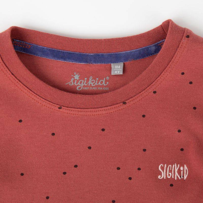 Sigikid Kinder Langarmshirt mit Eichhörnchen Motiv, rotbraun mit Pünktchen Limitierter Zeitrabatt