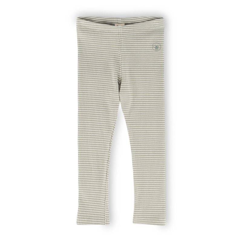Sigikid Kinder Leggings, grün-weiß geringelt