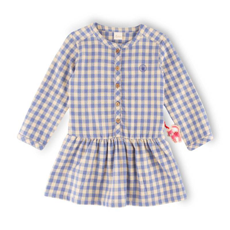 Sigikid Kinder Karo Flanellkleid, blau-weiß Sonderangebot