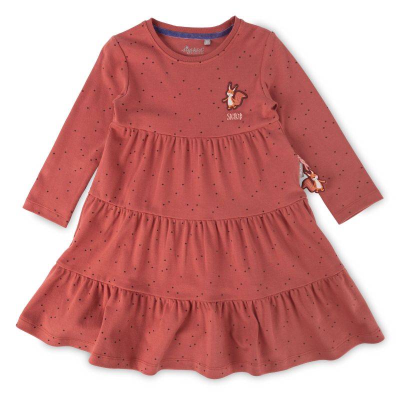 Sigikid Kinder Stufenkleid Autumn Forest, rotbraun mit Pünktchen Rabatt