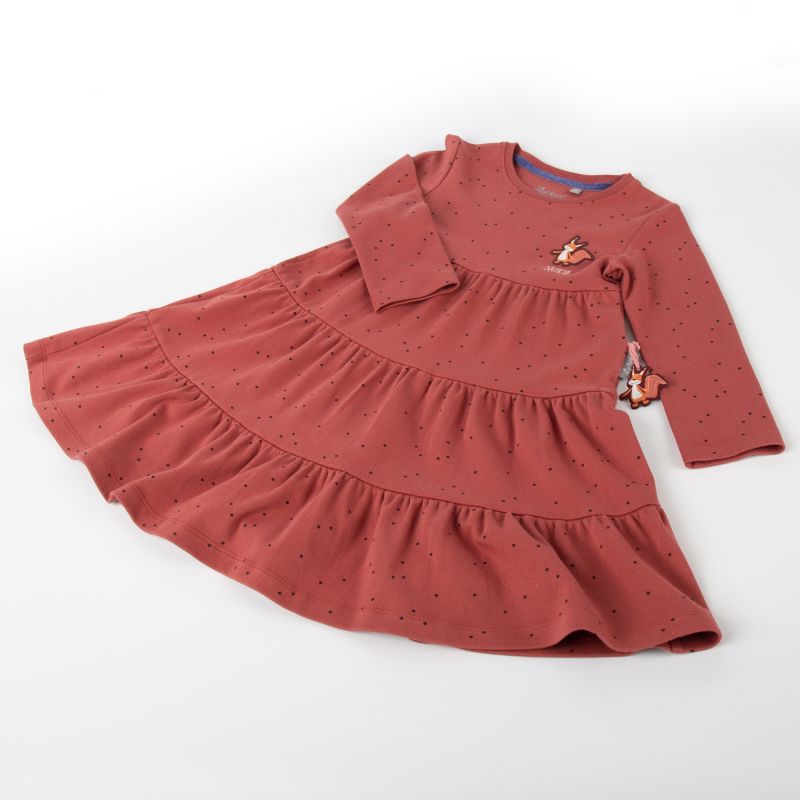 Sigikid Kinder Stufenkleid Autumn Forest, rotbraun mit Pünktchen Rabatt