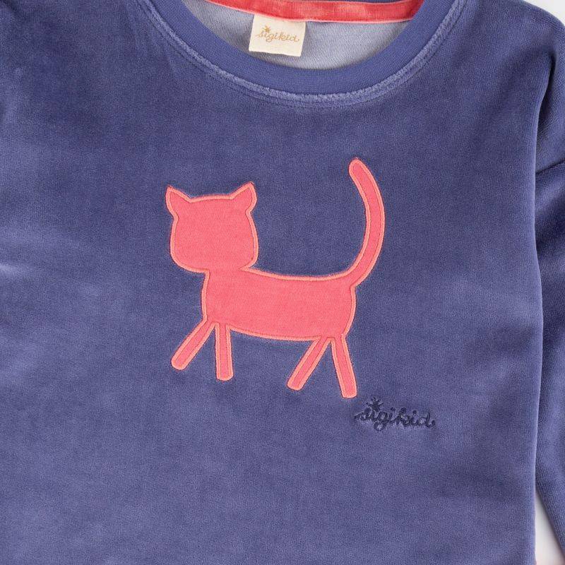 Sigikid Kinder Nicki Langarmshirt mit Katzen Motiv, blau Großer Ausverkauf