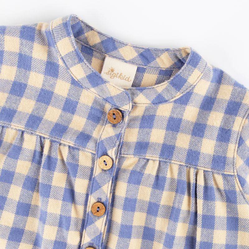 Sigikid Baby Karo-Flanellbluse mit Katzen Motiv, blau-weiß Black Friday
