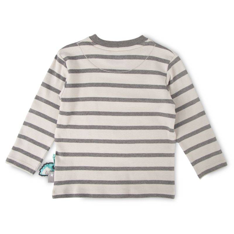 Sigikid Kinder Langarmshirt mit Wal Motiv, grau geringelt Cyber Monday