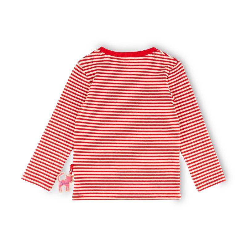Sigikid Kinder Langarmshirt Katze, rot-weiß geringelt Weihnachtsangebot