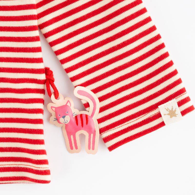 Sigikid Kinder Langarmshirt Katze, rot-weiß geringelt Weihnachtsangebot