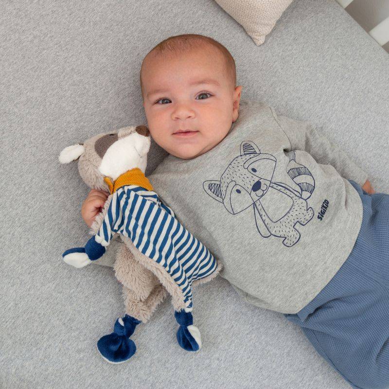 Sigikid Baby Langarmshirt mit Waschbären Motiv, grau Heißer Verkauf