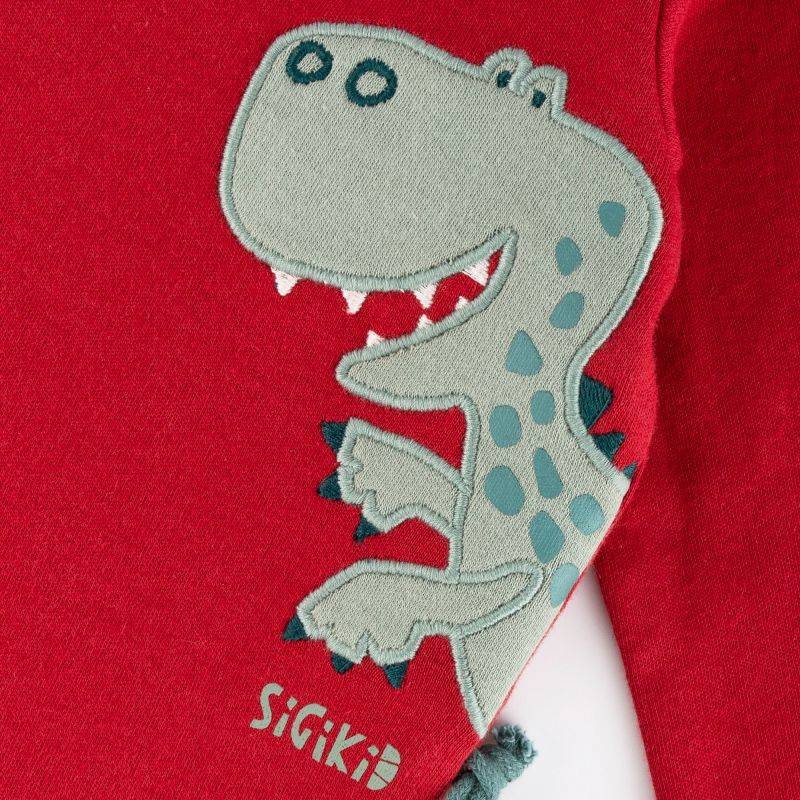 Sigikid Baby Langarmshirt Dino, dunkelrot Zeitlich begrenztes Angebot