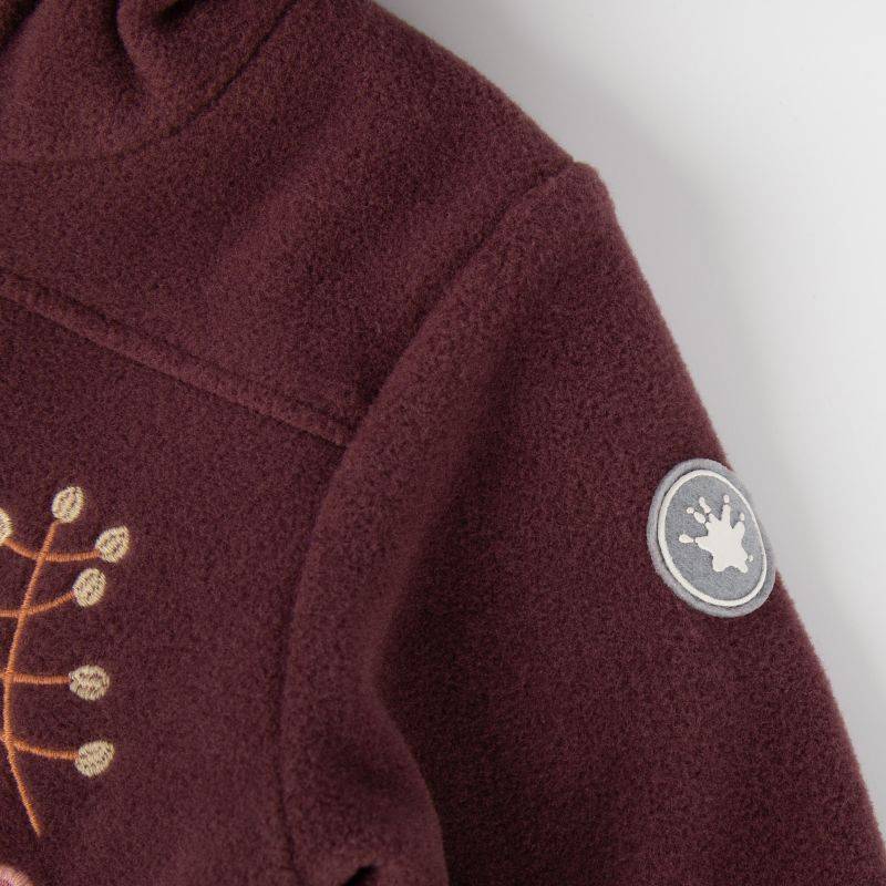 Sigikid Baby Fleece Overall mit Herbstmotiven, dunkelrot Saisonale Angebote