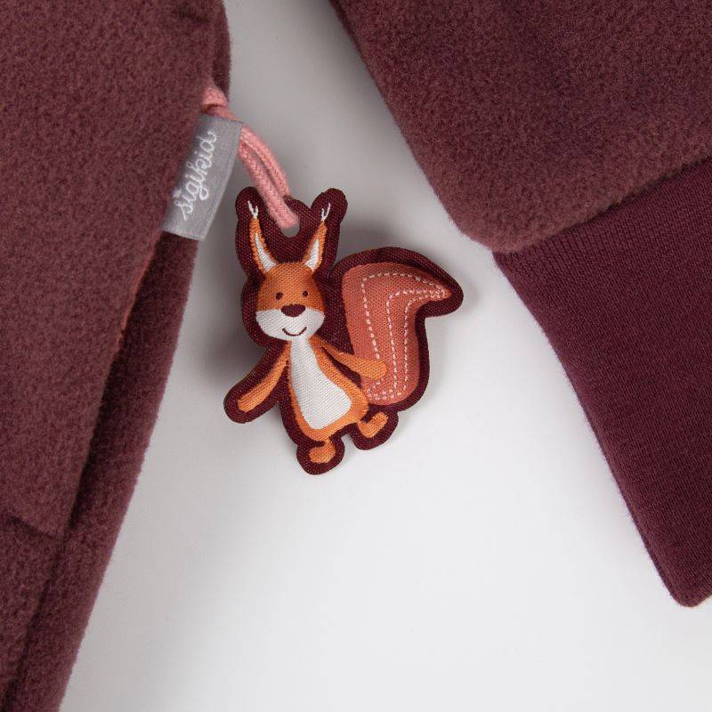 Sigikid Baby Fleece Overall mit Herbstmotiven, dunkelrot Saisonale Angebote
