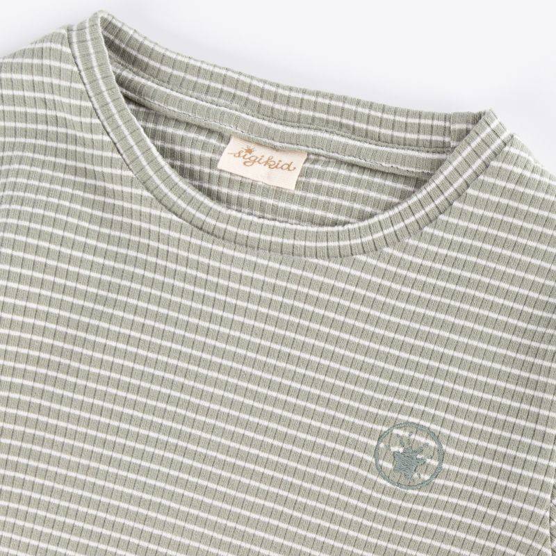 Sigikid Kinder Langarmshirt, grün-weiß geringelt Sonderangebote