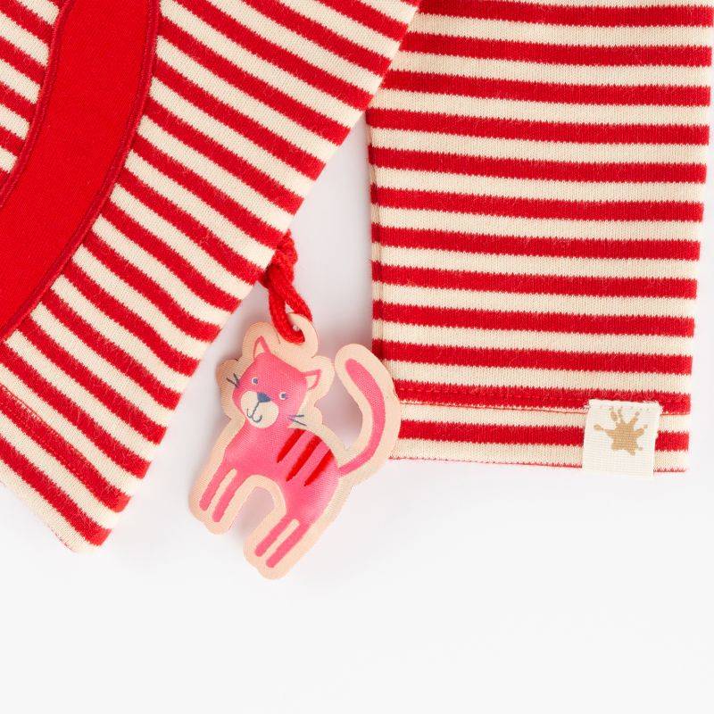 Sigikid Baby Ringel Langarmshirt mit Katzen Motiv, rot-weiß JETZT KAUFEN