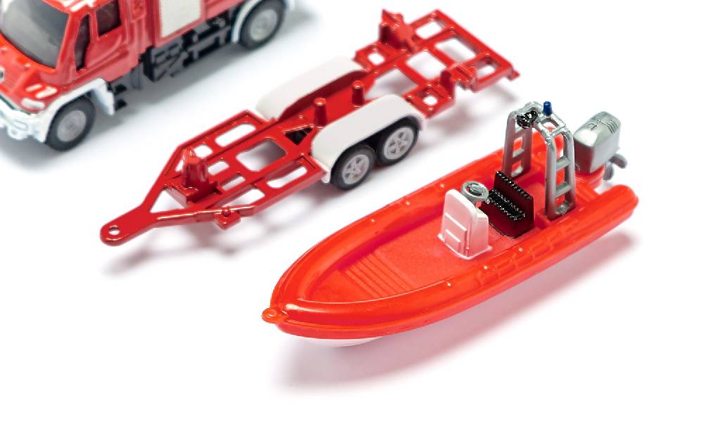 Siku Unimog Feuerwehr mit Boot 10163600005 Schlussverkauf