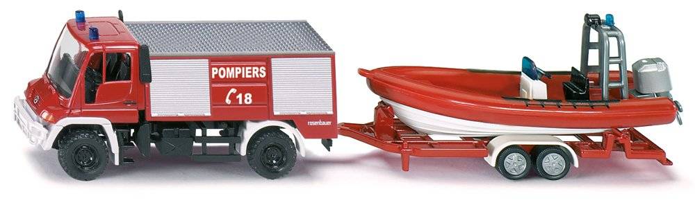 Siku Unimog Feuerwehr mit Boot 10163600103 Jubiläumsangebot