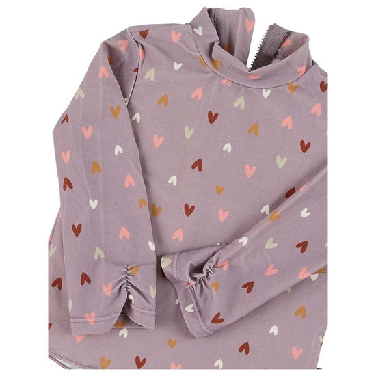 Sterntaler Langarm-Schwimmshirt in lila mit Herzchen Muster Bis zu 50% Rabatt