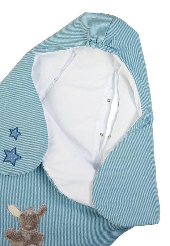 Sterntaler Einschlagdecke wattiert Esel Emmi aus Jersey, Blau Online Shopping