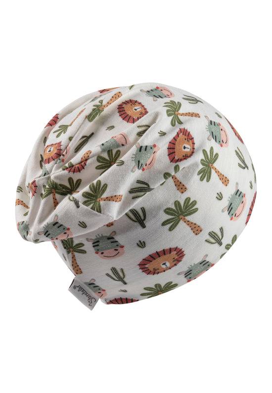 Sterntaler Beanie bedruckt mit niedlichen Safari-Tieren in ecru Discount Store für neue Produkte