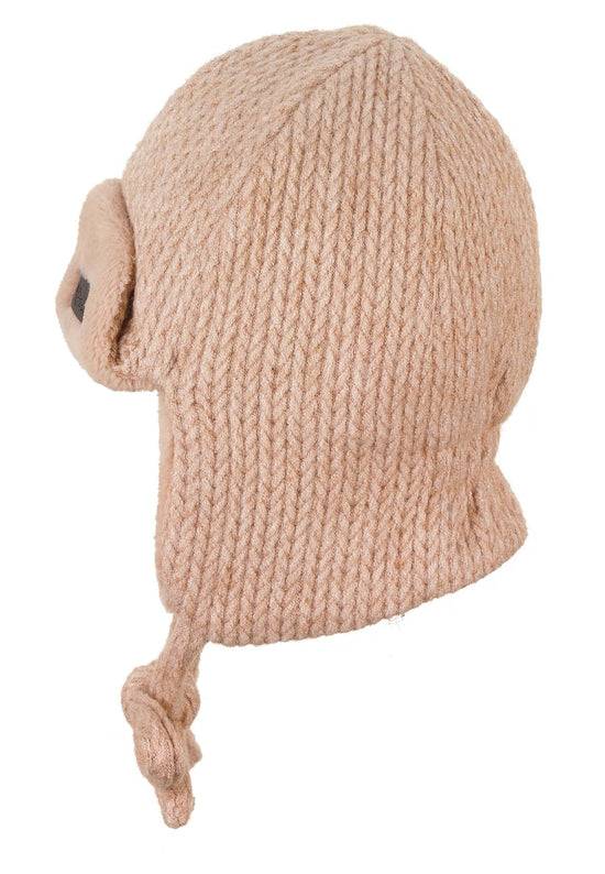 Sterntaler Fliegermütze in Strickoptik mit Bindeband Kostenloser Versand international