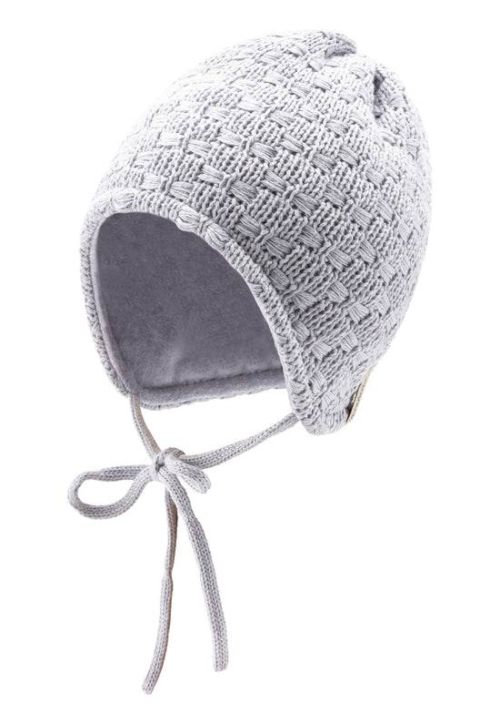Sterntaler Mütze aus Strickware mit eingestrickten Schleifen im Angebot