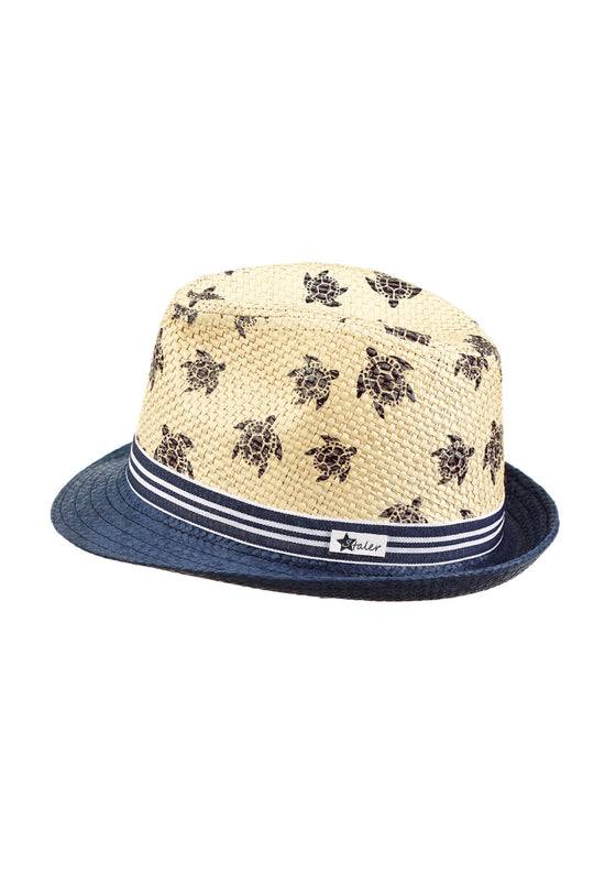 Sterntaler Strohhut mit "Turtle" Print und gestreiftem Band Großer Ausverkauf